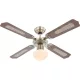 Globo 0309 Mennyezeti ventilátor bronz test,tölgy,tölgy rattan MDF lapát, üveg búra , 1X60W E27, 50Hz, 3 fokozatú, 2 irányú forgás, láncos húzókapcsolóval