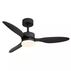   Globo 03608 Mennyezeti ventilátor fém fekete, műanyag fehér/fekete, dimmelhető, több fokozat fali kapcsolóval,színrögzítés, memória, éjszakai fény,időzítő, távirányító, 15m²-re, ø:1060mm, M:405mm, LED20W 230V, 260-1650lm forrás, 170-800lm kimenet, CCT 270