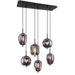 GLOBO 15345-6 BLACKY Többágú Függesztett Lámpa IP20