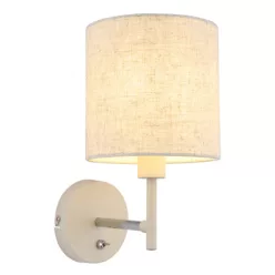   Globo 15968W Fali lámpa, matt homokszínű fém, krómozott fém, krém színű textil, billenőkapcsoló a terméken, SzxM: 150x265mm, Mélység: 200mm, 1x E14 40W 230V izzó nélkül