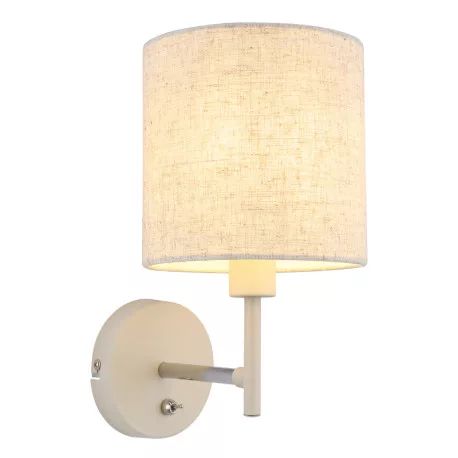 Globo 15968W Fali lámpa, matt homokszínű fém, krómozott fém, krém színű textil, billenőkapcsoló a terméken, SzxM: 150x265mm, Mélység: 200mm, 1x E14 40W 230V izzó nélkül