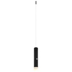   Globo 16060 Függesztett lámpa, fém matt fekete, átlátszó akril, adapter nélkül, USB-C - USB-C, akkumulátor: CR18650 1800mAh 3,7V, fokozatmentes érintéses fényerőszabályzó: 10%, 50%, 100%, ø:38mm, M:1200mm, tartozék: LED 2W 230V, 200lm forrás, 60lm kimenet