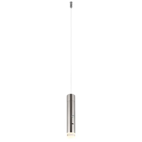 Globo 16060N Függesztett lámpa, fém matt nikkel, átlátszó akril, adapter nélkül, USB-C - USB-C, akkumulátor: CR18650 1800mAh 3,7V, fokozatmentes érintéses fényerőszabályzó: 10%, 50%, 100%, ø:38mm, M:1200mm, tartozék: LED 2W 230V, 200lm forrás, 60lm kimene