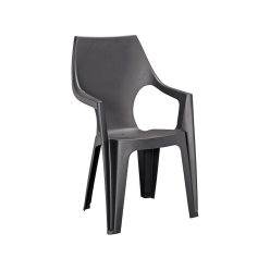 Dante high back plastic garden chair with armrests