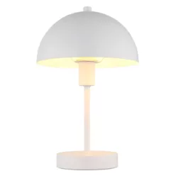   Globo 24009W Asztali lámpa, matt fehér fém, fehér PVC kábel, billenőkapcsoló a kábelen, ø: 200mm, M: 310mm, kábelhossz 1500mm, 1x E14 40W 230V izzó nélkül