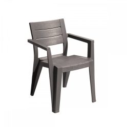 Julie plastic garden chair with armrests