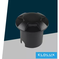  UNIVERSO Taposólámpa LED 1w 50lm 4000k 360° IP67 fekete Ø60x54mm