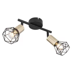   Globo 54802S-2AB Spotlámpa fém fekete-sárgaréz színben. HxSZxM:220x80x200, fényforrás nélkül 2xE14 40W 230V