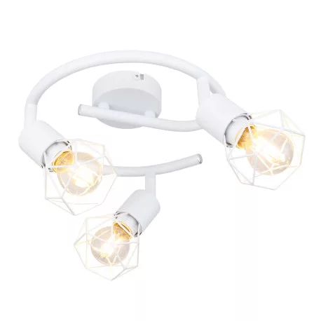 Globo 54802W-3 Mennyezeti spotlámpa, fém fehér, fehér fém rács, ø:230mm, M:180mm, 3xE14 40W 230V izzók nélkül