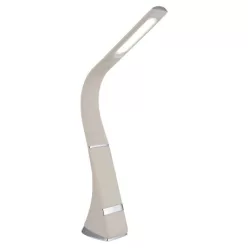   Globo 58337B Asztali lámpa, homokszínű/króm/szatén műanyag, érintéses dimmer, adapter nélkül, USB-C - USB-C, hajlítható, akkumulátor: CR18650 2200mAh 3,7V, fokozatkapcsoló: 30%, 70%, 100%, HxSzxM: 250x65x500mm, LED 5W 230V, 500lm forrás, 380lm kimenet, 50