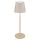 Globo 58488S Asztali lámpa, fém/műanyag homokszínű, fehér, érintéses be/ki, dimmelhető, USB-A 2.0-USB-C, CR18650 1800 mAh 3,7 V, IP54, állítható magasság/36,22cm, palackra helyezhető, ø:115mm, M:360mm, LED 3W 230V, 300lm forrás, 200lm kimenet, CCT 3000/40