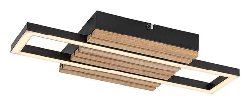 RÁBALUX 71455 NOXELLE Modern LED Mennyezeti Lámpa Matt Fekete/ Tölgy IP20