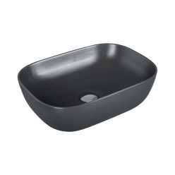   Eros SMILE 3 - PULTRA ültethető - Top Counter - porcelán mosdó - MATT SZÜRKE - 46,5 x 32,5 x 13 cm