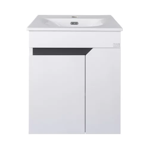 TMP VISION 50 fali függesztett fürdőszobai bútor - SKY 3 E-8099-50 porcelán mosdóval - 51 x 40 cm