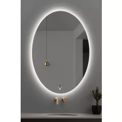   Viva AURA PINO 60 fürdőszoba tükör - érintésmentes - AMBIENT LED - ELIPSZIS -ÁLLÓ - 60x80 cm