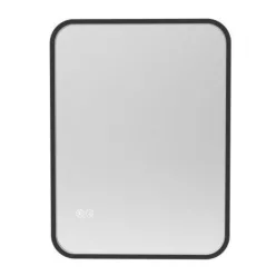   Viva AURA DELTA fürdőszoba tükör - érintőkapcsolóval - FEKETE - LED - SZÖGLETES - 60 x 65 cm