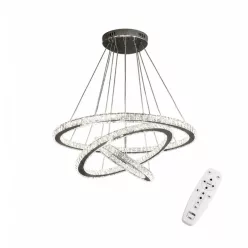   UNIVERSO Kristály üveg csillár 54w 4320lm CCT Távirányító IP20 Króm D700x1200mm