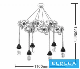 ELDLUX A89-6 Vintage Csillár IP20
