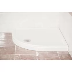   Favorit ULTRA SLIM zuhanytálca íves - szaniter akril - leeresztővel - szifonnal - 80 x 80 cm