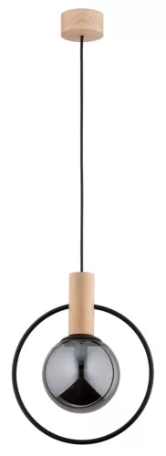 ALFA 61136 LABO Glamour Függesztett Lámpa Fekete, Világos Fa E14 IP20