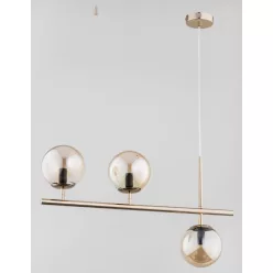   ALFA 63038 PALERMO Glamour Függesztett Lámpa Antik Arany, Borostyán E14 IP20
