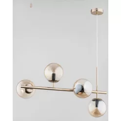   ALFA 63040 VINCI Glamour Függesztett Lámpa Antik Arany, Borostyán E14 IP20