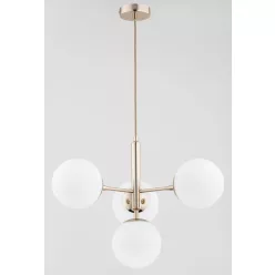  ALFA 63089 VOLDA Glamour Függesztett Lámpa Antik Arany, Fehér E14 IP20