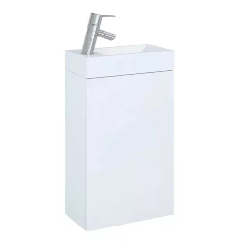 AREZZO design MINI 40 1 ajtós fehér (Fürdőszoba alsószekrény + mosdó)