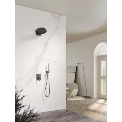   AREZZO design ELEGANT Falsík alatti zuhanyszett falon belüli egységgel, gun metal