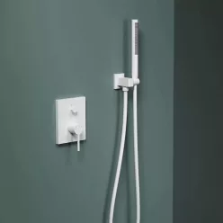   AREZZO design ELEGANT Falsík alatti zuhanyszett falon belüli egységgel, matt fehér