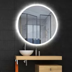   AREZZO design LED okos tükör 100 cm-es kerek kijelzővel+állítható fényerő,páramentesítő funkció,óra,hőmérő