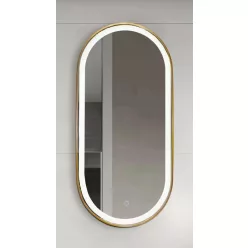 AREZZO design LED ovális okos tükör, arany