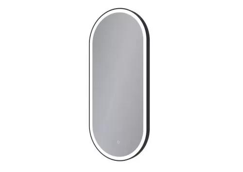 AREZZO design LED ovális okos tükör, fekete