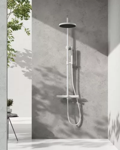 AREZZO design ELEGANT 3 funkciós termosztatikus zuhanyrendszer, matt fehér