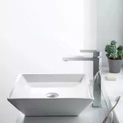 AREZZO design CUBEFIELD magasított mosdócsaptelep, króm