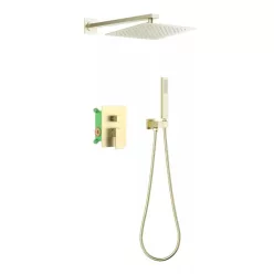   AREZZO design CUBEFIELD falsík alatti zuhanycsaptelep szett, szálcsiszolt arany