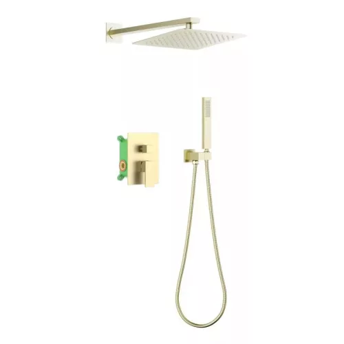 AREZZO design CUBEFIELD falsík alatti zuhanycsaptelep szett, szálcsiszolt arany