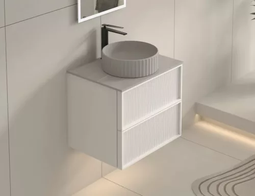 AREZZO design SAVONA 60 cm-es Fürdőszoba alsószekrény 2 fiók, matt fehér