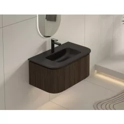   AREZZO design SIERRA 80 cm-es Fürdőszoba alsószekrény 1 fiók, 2 ajtó, dió