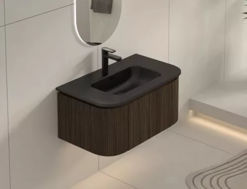 AREZZO design SIERRA 80 cm-es Fürdőszoba alsószekrény 1 fiók, 2 ajtó, dió