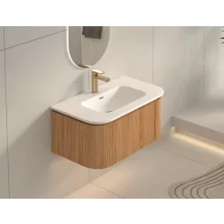   AREZZO design SIERRA 80 cm-es Fürdőszoba alsószekrény 1 fiók, 2 ajtó, tölgy