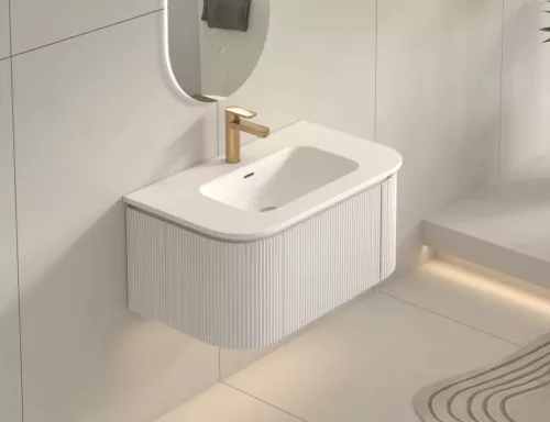 AREZZO design SIERRA 80 cm-es Fürdőszoba alsószekrény 1 fiók, 2 ajtó, matt fehér