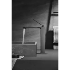  AREZZO design ROCKFIELD Magasított mosdócsaptelep, fekete AR-9902BL