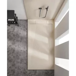  AREZZO design STONE pala hatású öntött márvány zuhanytálca, 120x90 cm-es, beige (2 doboz)
