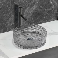 AREZZO design GLAM üvegmosdó, világosszürke