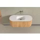 AREZZO design SELINA 120 cm-es ovális Fürdőszoba alsószekrény solid surface mosdóval, tölgy