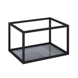   AREZZO design MONTEREY bottom shelf black metal frame 60, with graphite gray glass shelf