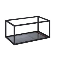   AREZZO design MONTEREY bottom shelf black metal frame 80, with graphite gray glass shelf