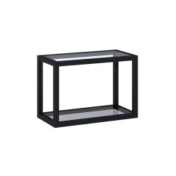   AREZZO design MONTEREY Hanging shelf with glass 40/28 matt black (21.6)