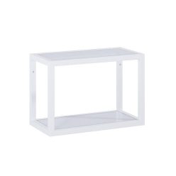   AREZZO design MONTEREY Hanging shelf with glass 40/28 matt white (21.6)